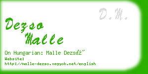 dezso malle business card